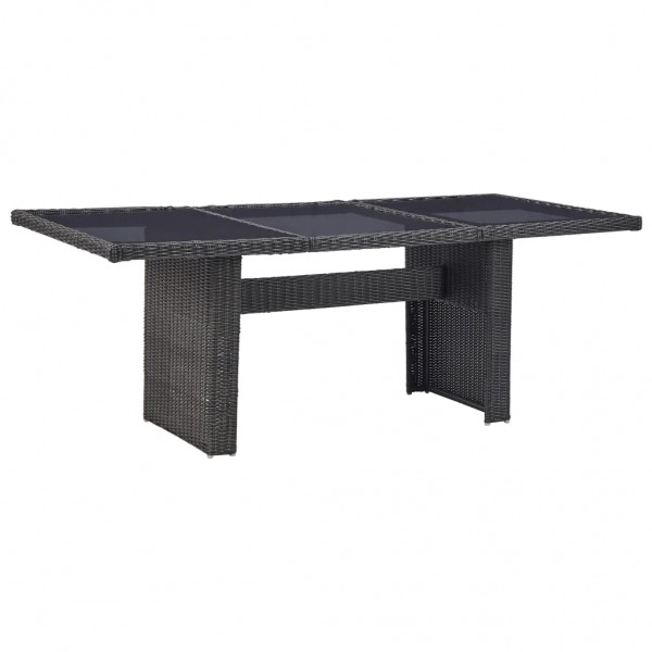 Set de comedor de jardín 7 piezas ratán sintético negro M 4