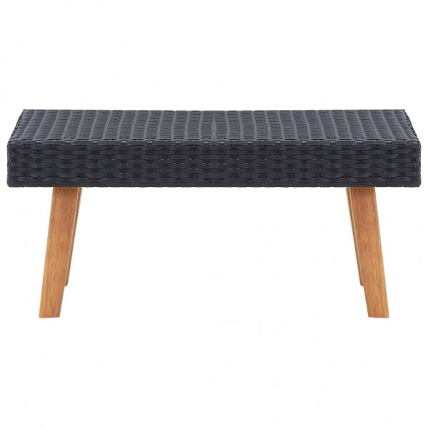 Mesa de centro para jardim vime PE preto M 2