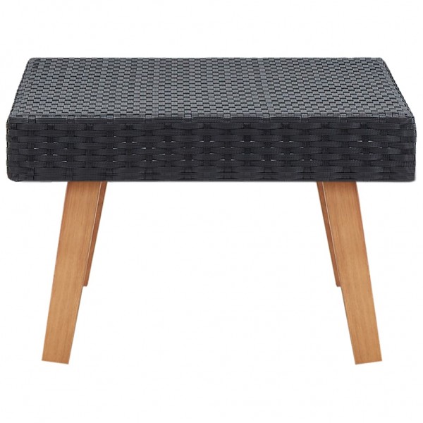 Mesa de centro para jardim vime PE preto M 3