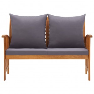 Banco de jardim c/ almofadões 119 cm madeira de acácia maciça H