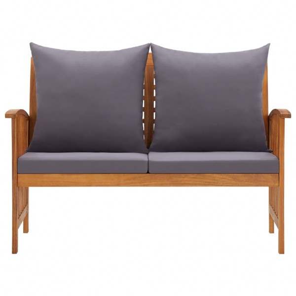Banco de jardín con cojines 119 cm madera maciza de acacia M 2