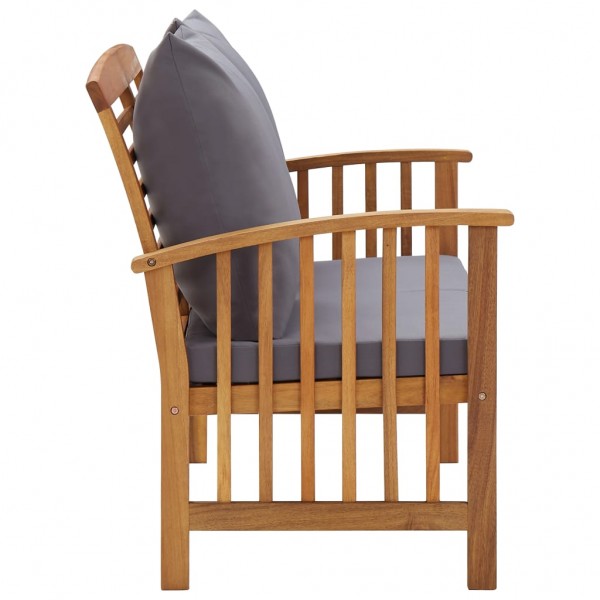 Banco de jardim c/ almofadões 119 cm madeira de acácia maciça M 3