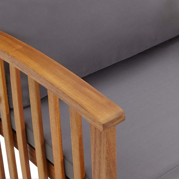 Banco de jardín con cojines 119 cm madera maciza de acacia M 5