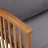 Banco de jardín con cojines 119 cm madera maciza de acacia 5