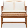 2 pcs conjunto lounge de jardim c/ almofadões acácia maciça 3