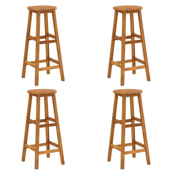 Taburetes de cocina 4 unidades madera maciza de acacia D