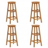 Bancos de bar 4 pcs madeira de acácia maciça 1