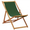Silla de playa plegable madera de eucalipto y tela verde 1