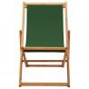 Silla de playa plegable madera de eucalipto y tela verde 2