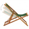 Silla de playa plegable madera de eucalipto y tela verde 3