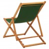 Silla de playa plegable madera de eucalipto y tela verde 4