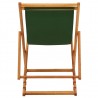 Silla de playa plegable madera de eucalipto y tela verde 5