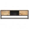 Mueble de TV puerta tallada madera de mango rugosa 130x30x40 cm 5