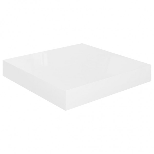 Prateleira parede suspensa 23x23.5x3.8 cm MDF branco brilhante M 2