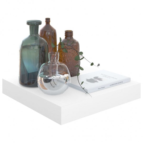 Prateleira parede suspensa 23x23.5x3.8 cm MDF branco brilhante M 3