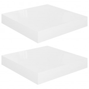 Prateleiras de parede suspensas 2 pcs 23x23.5x3.8cm MDF branco H