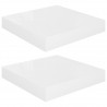 Prateleiras de parede suspensas 2 pcs 23x23.5x3.8cm MDF branco 2