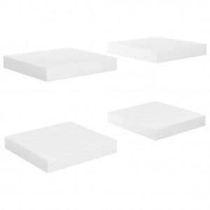 Prateleiras de parede suspensas 4 pcs 23x23.5x3.8cm MDF branco H