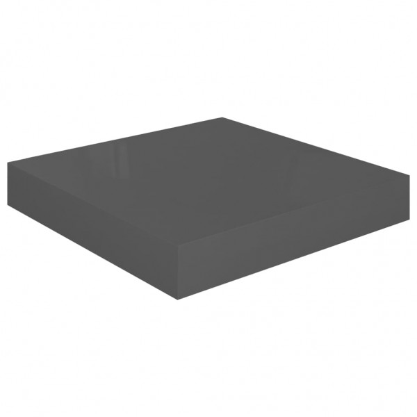 Estante flotante de pared MDF gris brillo 23x23.5x3.8 cm M 2