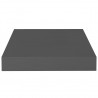 Estante flotante de pared MDF gris brillo 23x23.5x3.8 cm 4