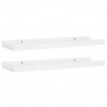 Unidade de prateleiras com rebordo 2 pcs 40x9x3 cm MDF branco 2