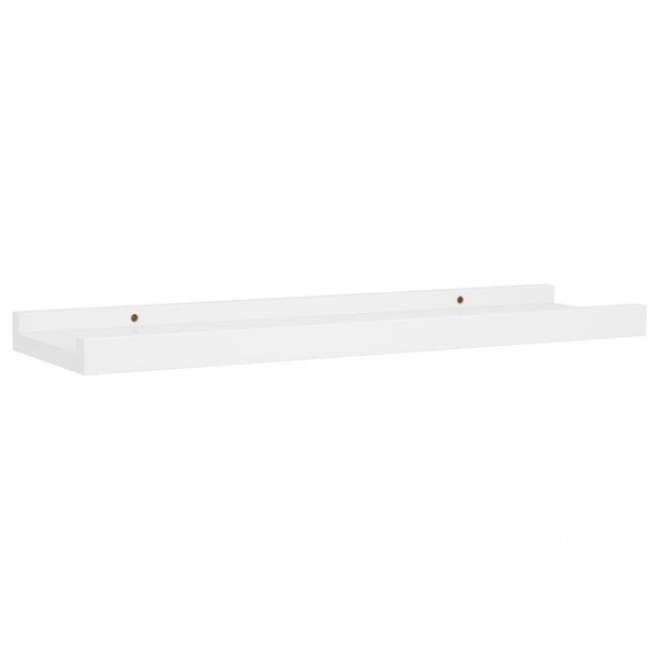 Unidade de prateleiras com rebordo 2 pcs 40x9x3 cm MDF branco M 3