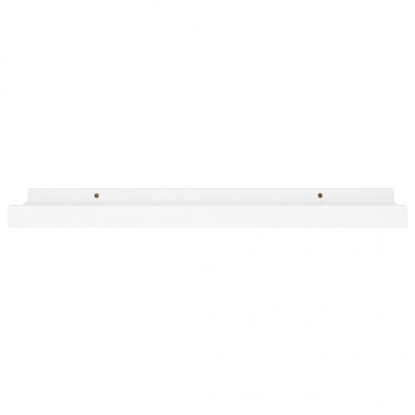 Repisa para marcos de fotos 2 uds MDF blanco 40x9x3 cm M 4