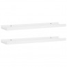 Unidade de prateleiras com rebordo 2 pcs 60x9x3 cm MDF branco 2