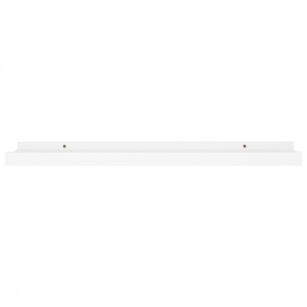 Unidade de prateleiras com rebordo 2 pcs 60x9x3 cm MDF branco M 4