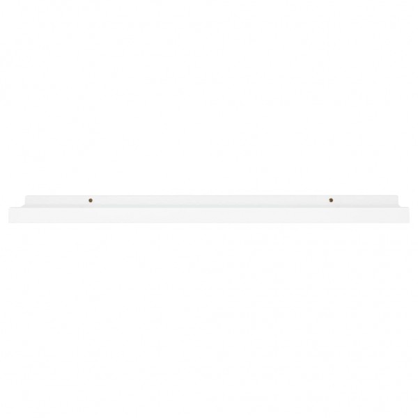 Unidade de prateleiras com rebordo 2 pcs 80x9x3 cm MDF branco M 4