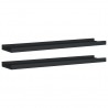 Unidade de prateleiras com rebordo 2 pcs 60x9x3 cm MDF preto 2