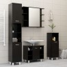 Armario de baño madera contrachapada negro 30x30x95 cm 4