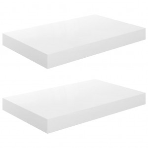 Estante flotante de pared 2 uds MDF blanco brillo 40x23x3.8 cm H
