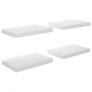 Prateleiras de parede suspensas 4 pcs 40x23x3.8cm MDF branco H