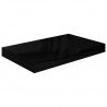 Estante flotante de pared negro brillante MDF 40x23x3.8 cm 2