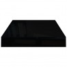 Estante flotante de pared negro brillante MDF 40x23x3.8 cm 5