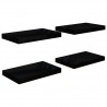 Prateleiras de parede suspensas 4 pcs 40x23x3.8cm MDF preto 2