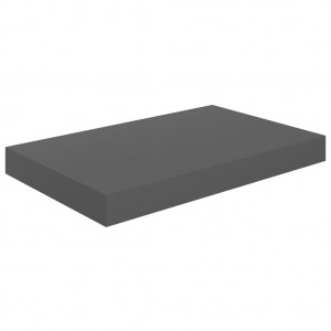 Estante flotante de pared gris con brillo MDF 40x23x3.8 cm H