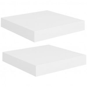 Estante flotante pared 2 uds blanco y roble MDF 90x23.5x3.8 cm H