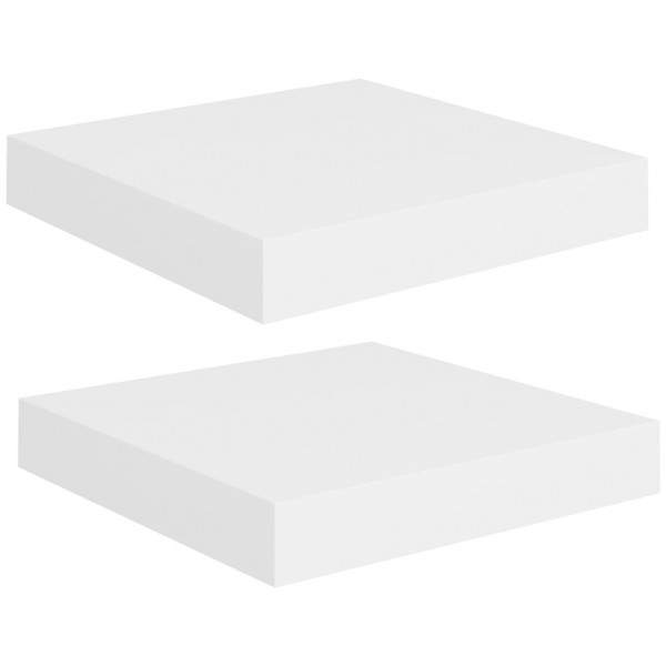 Estante flotante pared 2 uds blanco y roble MDF 90x23.5x3.8 cm M 2
