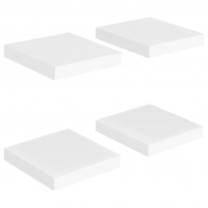 Estantes flotantes de pared 4 uds MDF blanco 23x23.5x3.8 cm H