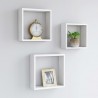 Estantes cubo de pared 3 unidades MDF blanco 1