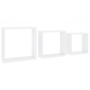 Prateleiras de parede em forma de cubo 3 pcs MDF branco H