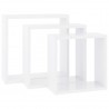Prateleiras de parede em forma de cubo 3 pcs MDF branco 3