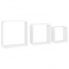 Estantes cubo de pared 3 unidades MDF blanco 3