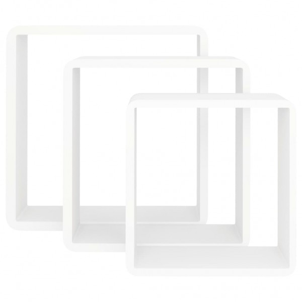 Estantes cubo de pared 3 unidades MDF blanco M 5