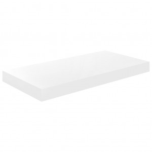 Estante flotante de pared blanco brillante MDF 50x23x3.8 cm H