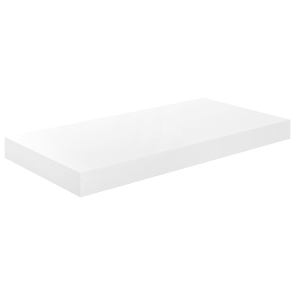 Estante flotante de pared blanco brillante MDF 50x23x3.8 cm M 2