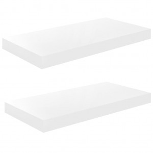 Prateleiras de parede suspensas 2 pcs 50x23x3.8cm MDF branco H
