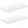 Estante flotante de pared 2 uds MDF blanco brillo 50x23x3.8 cm 2